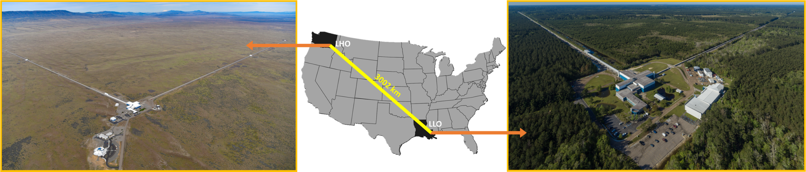 Photos of the two LIGO sites.